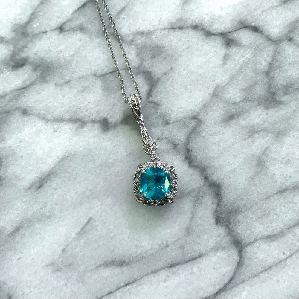 Sam & Co Sterling Silver Aqua Necklace